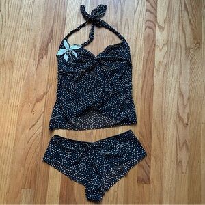 Vintage Victoria’s Secret retro black & white sheer lingerie set